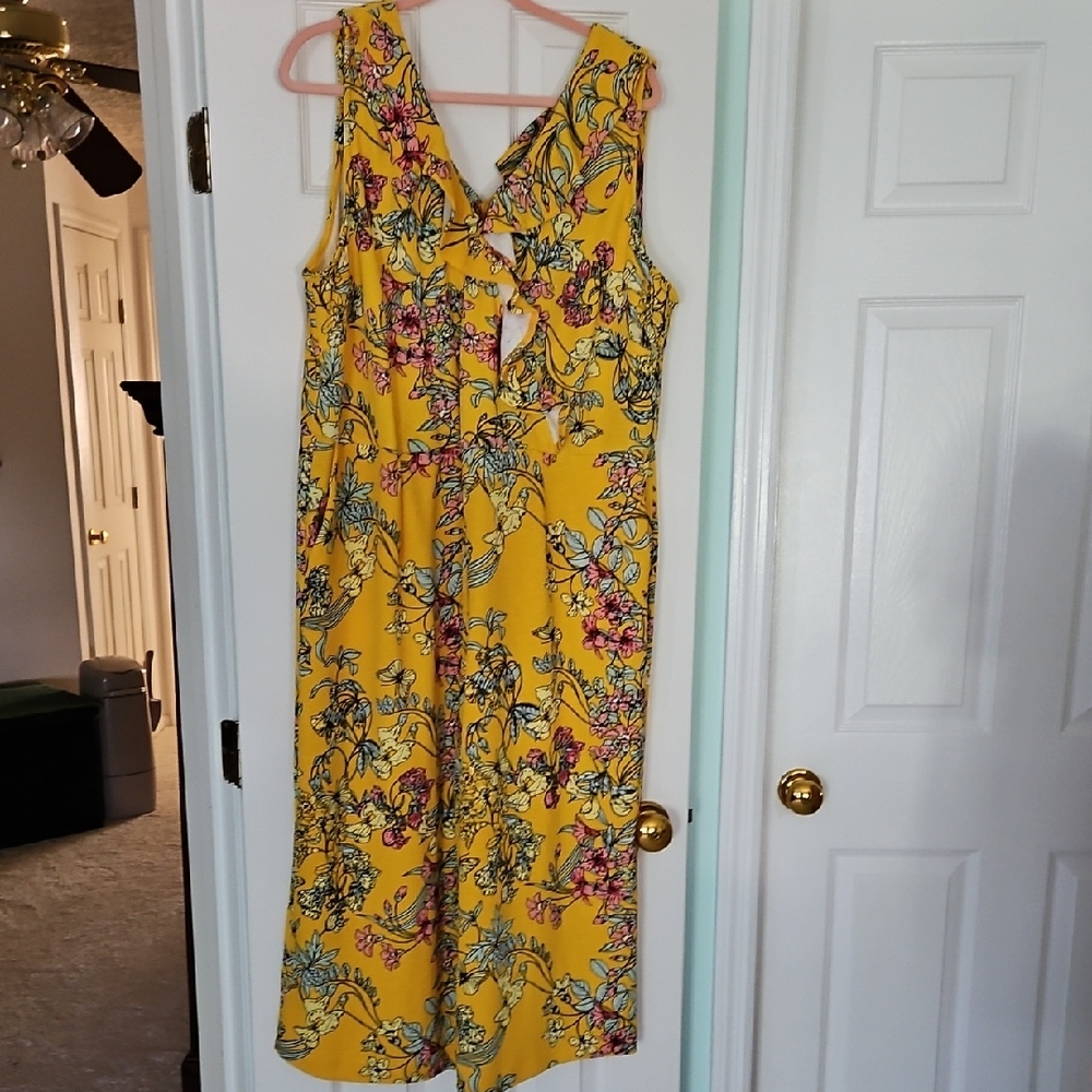 Kate & Mallory Yellow and Pink Floral Dress